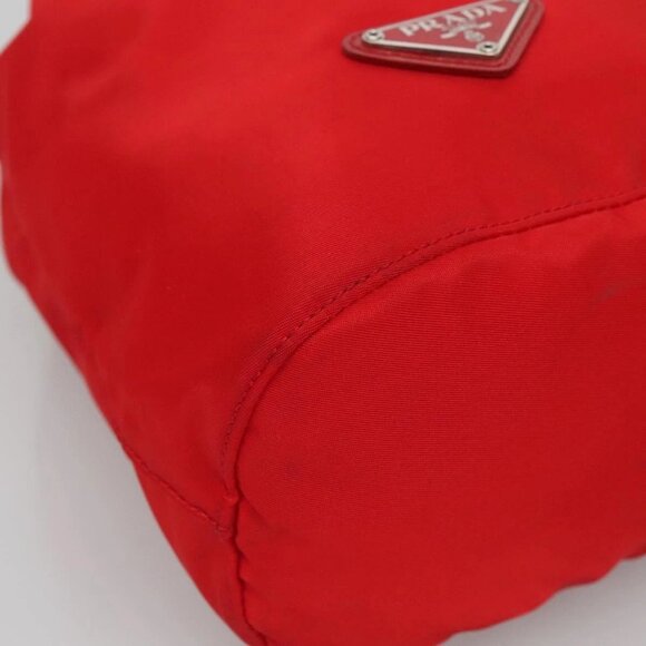 PRADA Pouch Nylon Red Silver Auth BA2656 - Picture 4 of 16